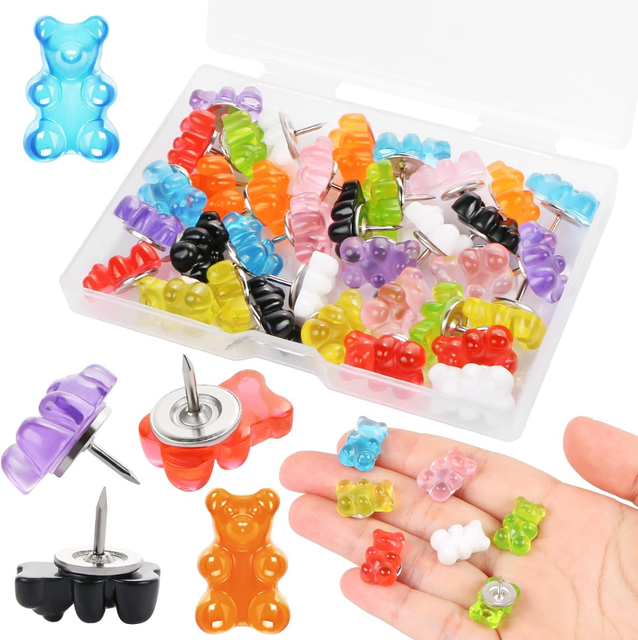 20Pcs Resin Candy Gummy Bear Push Pins Decorative cute Cork Board  Thumbtacks for Bulletin Board Photos Wall Pins Office Supplies - AliExpress